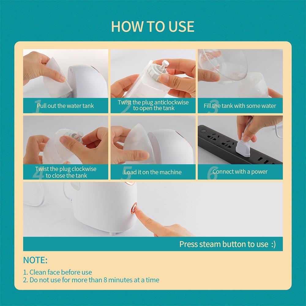Máy Xông Hơi Da Mặt Sương Nano Nóng Sương Mù Hơi Nước Giữ Ẩm Máy Phun Sương Tạo Độ Ẩm Độ Làm Nóng Lỗ Chân Lông Sâu Sữa Rửa Mặt Nhà SPA Chăm Sóc Dưỡng Ẩm