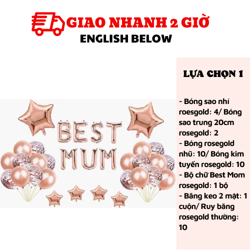 Bộ bong bóng trang trí Ngày của Mẹ Mother's Day set balloon mfd20