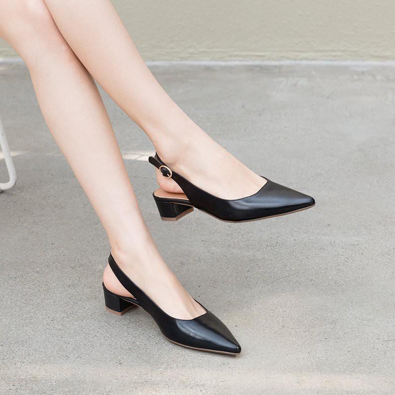 Giày cao gót mũi nhọn hở gót thời trang cao 5cm hot trend mã MT_C8