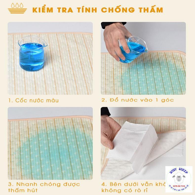 Lót chống thấm cho bé ORGANIC 80 x100cm, 60x100cm, 50x70cm, 30x45cm COTTON HỮU CƠ TỰ NHIÊN