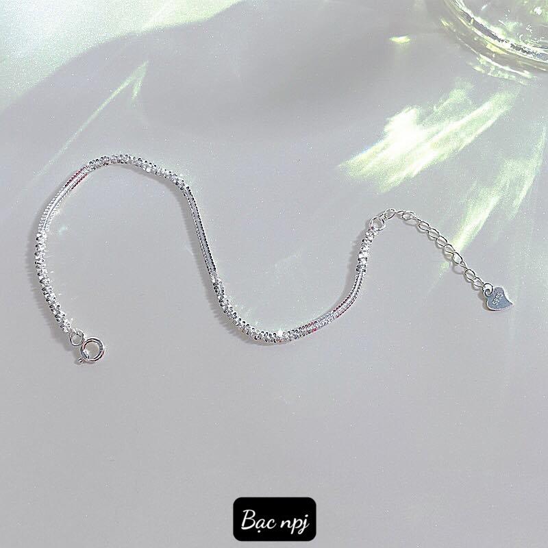 Lắc tay Xù kiểu mới, Vòng tay cho nữ Bạc Ta - Bạc Npj