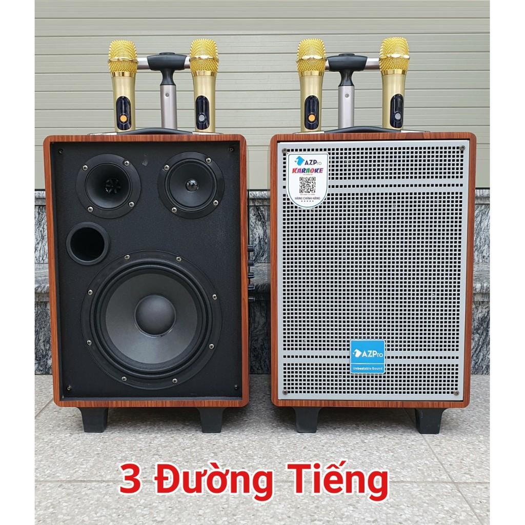 Loa kéo AZPro AZ 306 3 đường tiếng bass 1.5 tấc – Tặng kèm 2 micro không dây – Công suất lên đến 150W