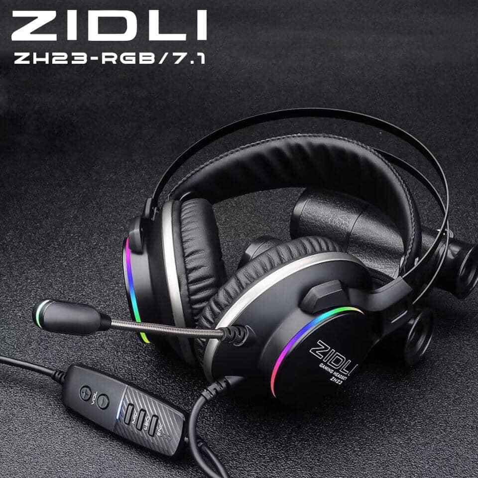 Tai nghe Gaming cao cấp ZIDLI ZH23 Mic 360 Ánh sáng Real RGB, Âm thanh vòm Sound 7.1 - Hàng Chính Hãng