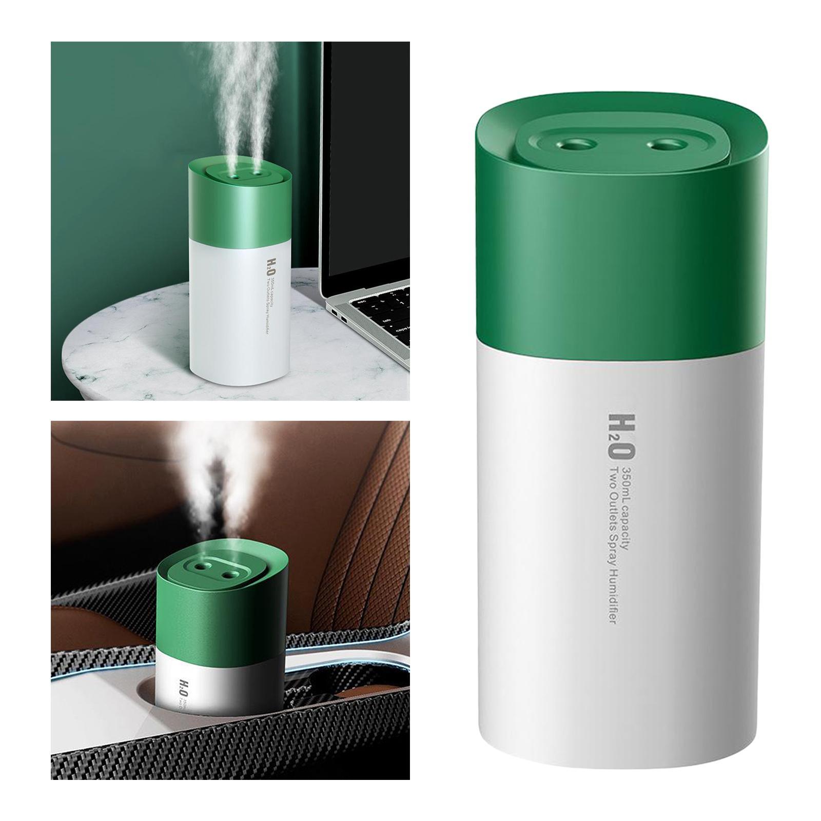 350ML LED Humidifier USB Essential Oil Diffuser for Car Office Room Green