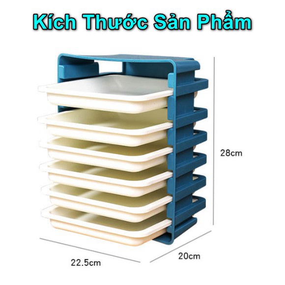 KỆ 6 TẦNG NHÀ BẾP ĐỂ GỌN ĐỒ ĐỂ BÀN HOẶC TREO TƯỜNG PP CAO CẤP