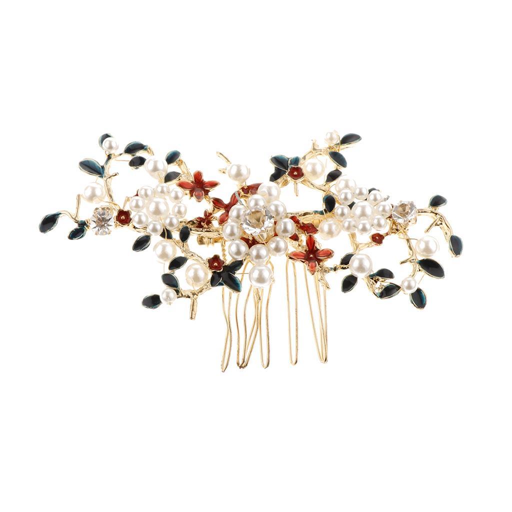 1 Suit Wedding Hair Comb Hairpins Earrings Jewelry Chinese Classical Retro Style