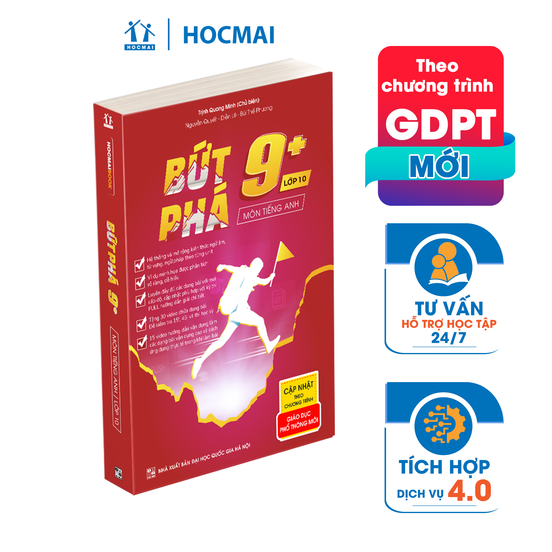 Combo 4 sách Bứt phá 9+ lớp 10 môn Toán, Hóa học, Vật lí, Tiếng Anh