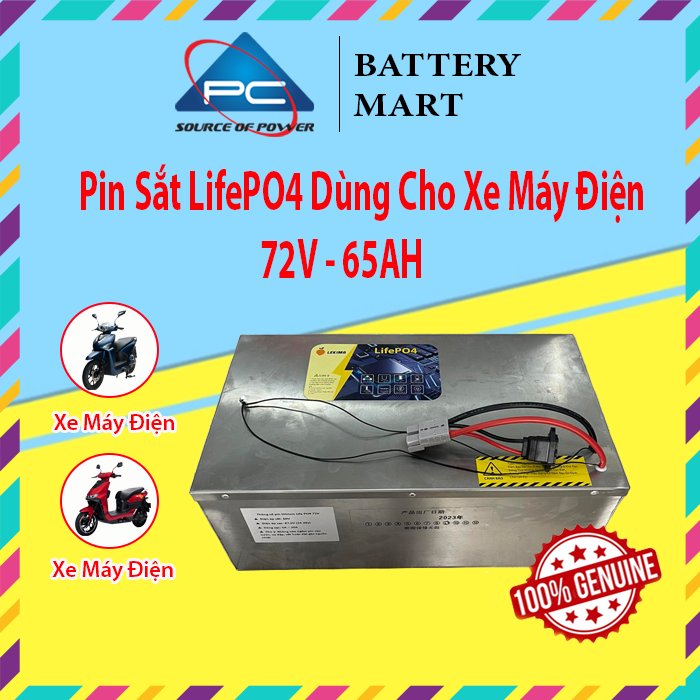 Pin Lithium, Pin Sắt LifePO4 dung lượng 72V - 65Ah dùng cho xe máy điện