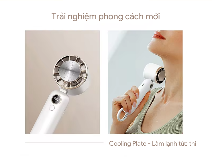 Quạt Làm Lạnh Cầm Tay SHIMONO SM-CHF17 Tích Điện Có Sò Làm Lạnh Nhanh Pin 3000mAh Liên Tục 6H - Hàng Chính Hãng