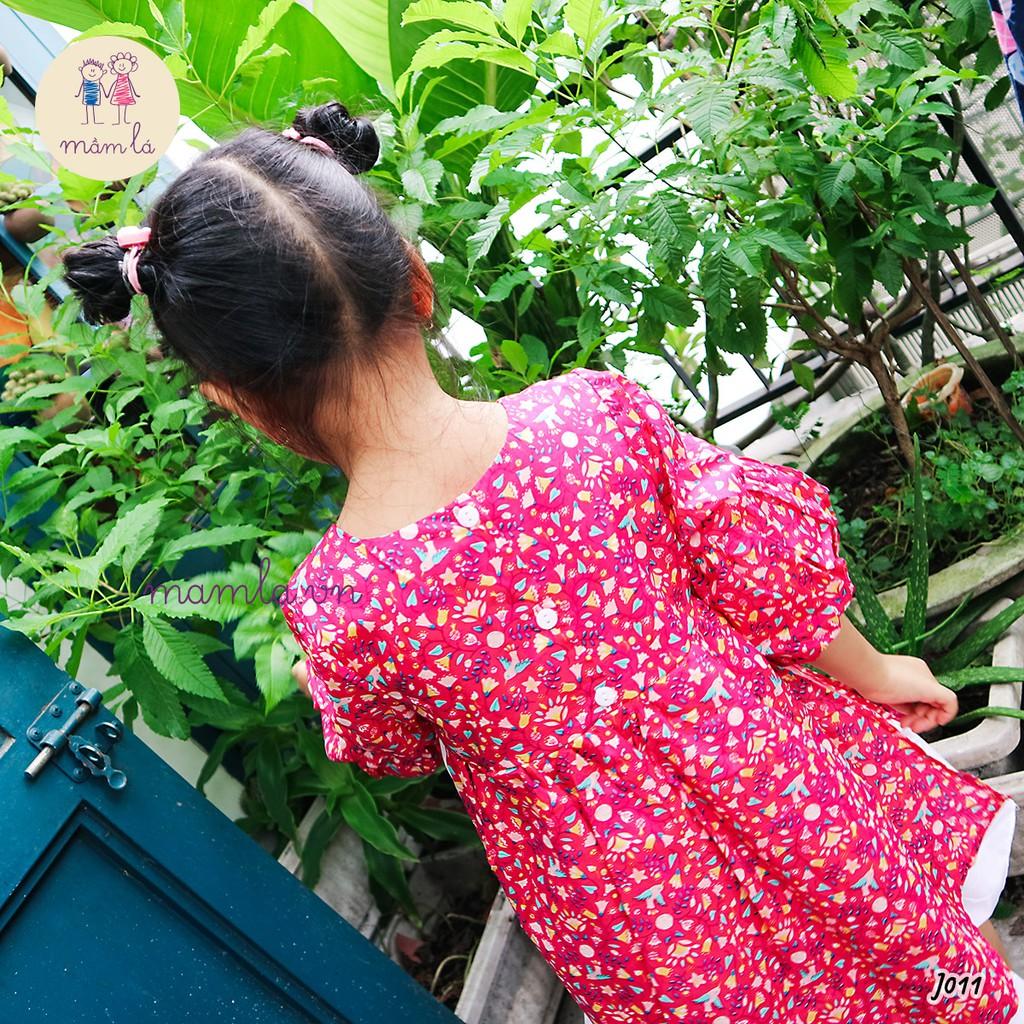 Váy đầm Nora hoa nhỏ hồng đậm | 2Y-6Y