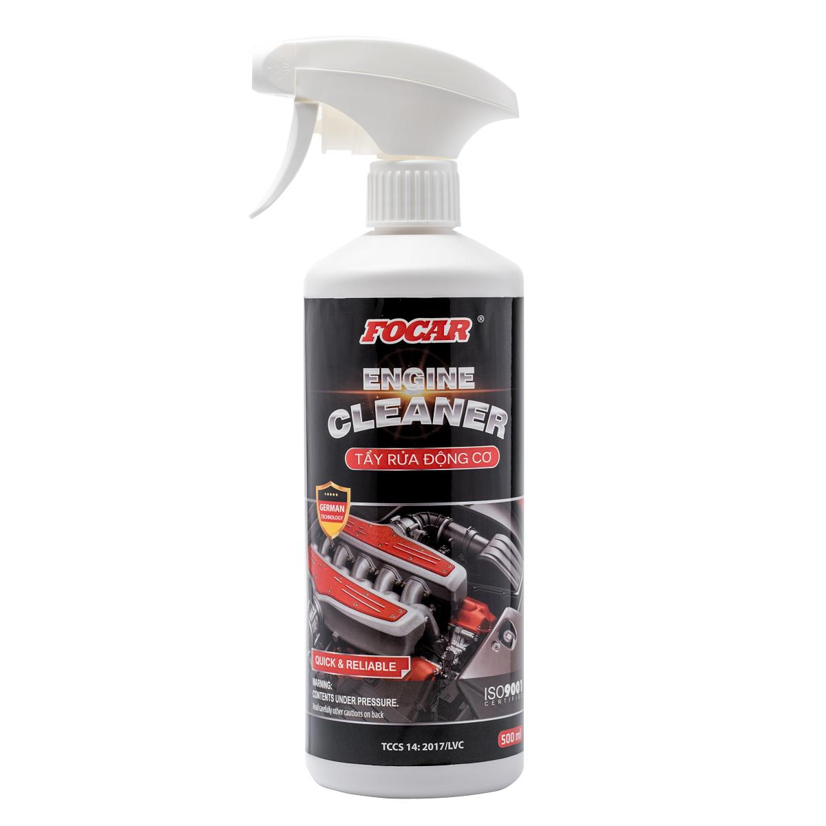 Bộ đôi sản phẩm chăm sóc ngoại thất ô tô (Tẩy rửa vệ sinh động cơ ô tô Focar Engine Cleaner + Tẩy vảnh mâm Lazang Focar Rim Cleaner) 500ml