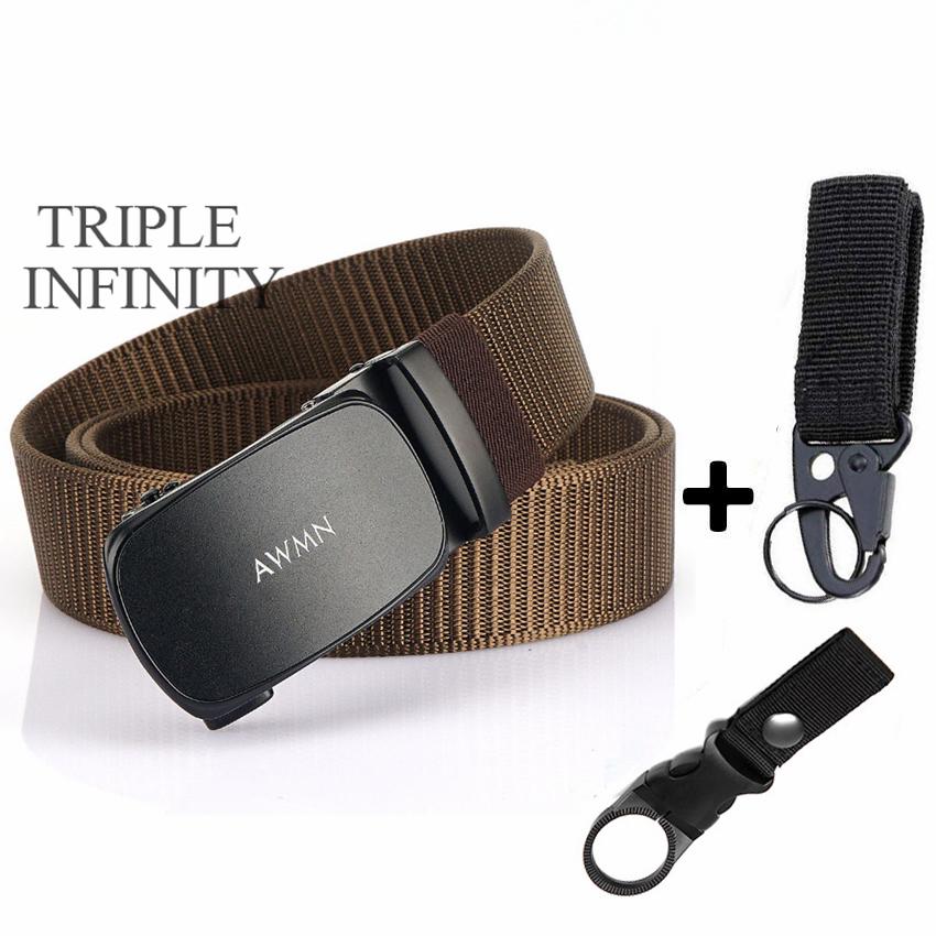 Thời Trang Mới Nylon Thắt Lưng Doanh Kim Loại Khóa Tự Động Điều Chỉnh Thắt Lưng Nam Quân Đội Dây Vải Chất Lượng Cao, Chịu Mài Mòn