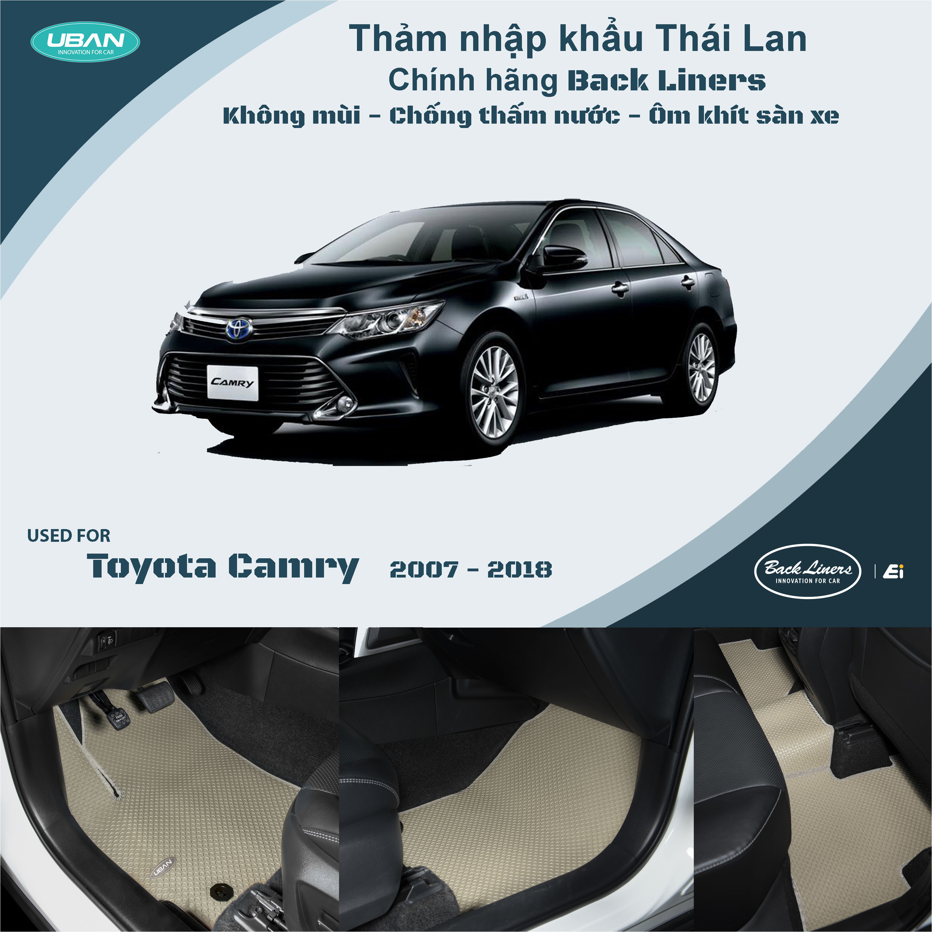 Thảm lót sàn ô tô UBAN cho xe Toyota Camry - Nhập khẩu Thái Lan