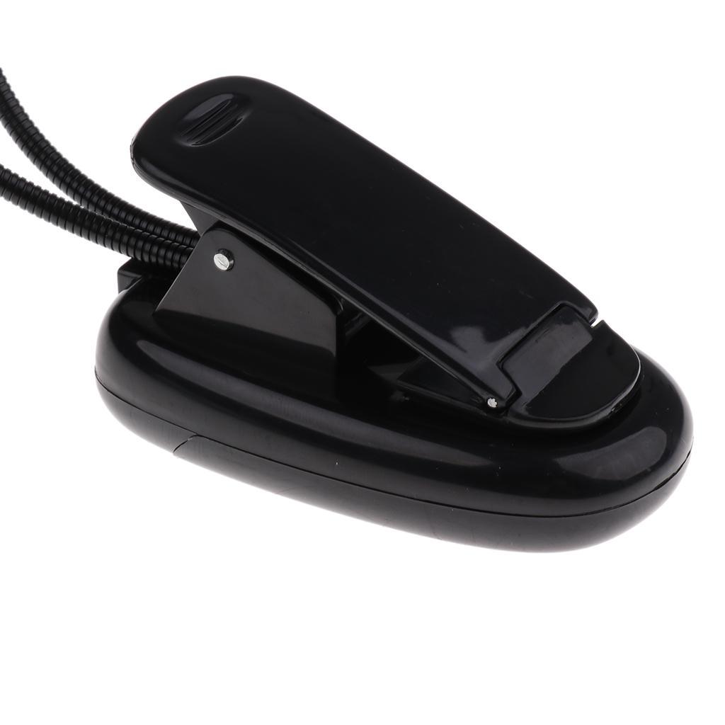 Flexible 4 LED Music Stand Music Lamp Illumination Black