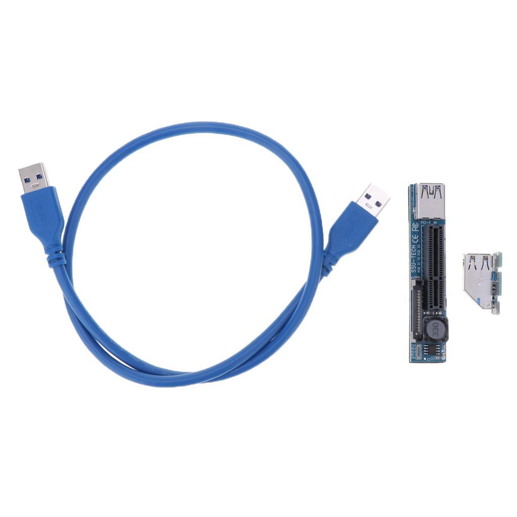 USB3.0 PCI-E Express Extender Riser Card Adapter Power Cable