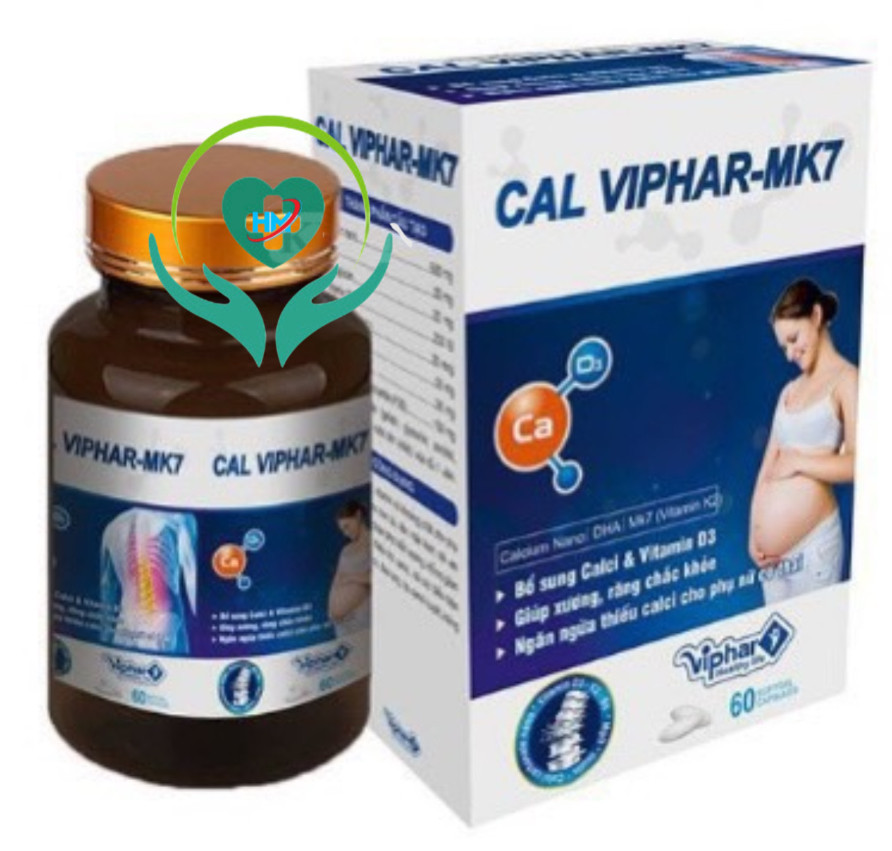 CAL VIPHAR MK7 - Giúp xương và răng chắc khỏe- Dùng cho phụ nữ có thai và cho con bú , vinaphar