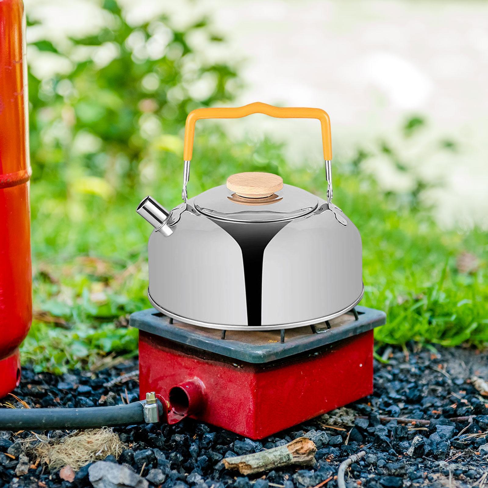 Water Boiler 1L Camping Water Kettle Teapot Coffee Pot Anti Scald Handle Teakettle Tea Pot Lightweight for Barbecue Mountaineering Campfire