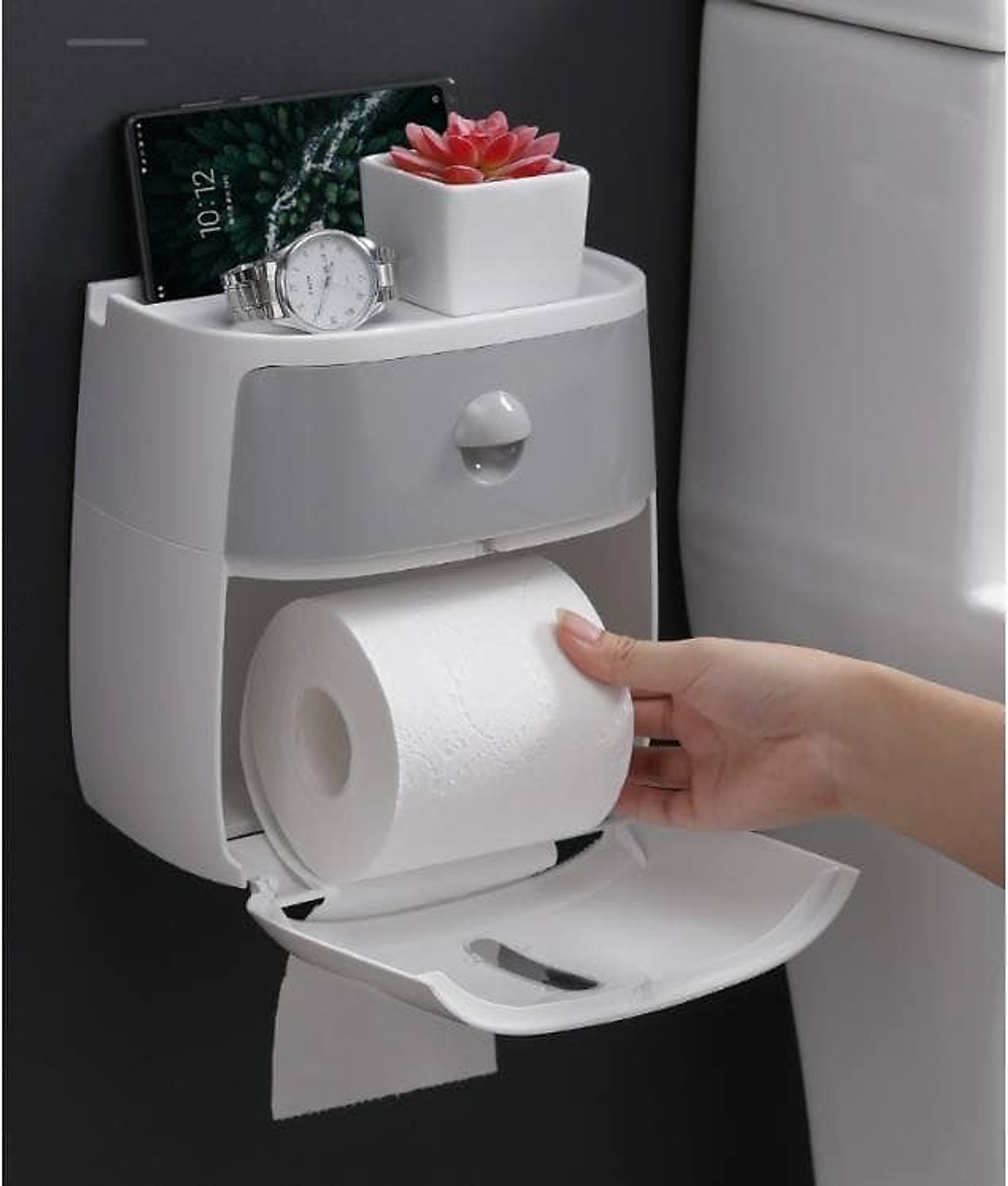 Hộp giấy vệ sinh 2 ngăn – Giao màu ngẫu nhiên