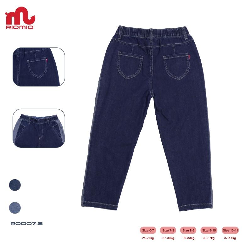 Quần Jean Cho Bé Gái Chất Liệu Denim Cotton Thoải Mái Cho Bé, thương hiệu RIOMIO - màu Dark - RO007.2