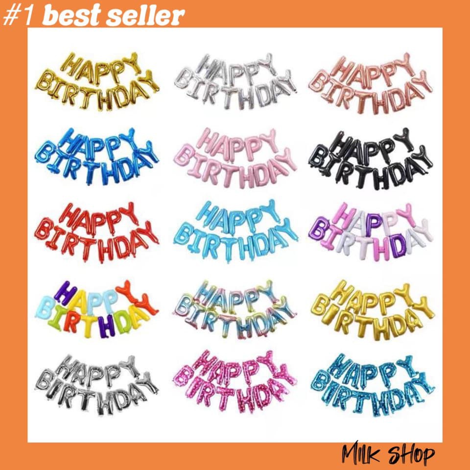 Set bong bóng chữ Happy Birthday Trang Trí Sinh Nhật