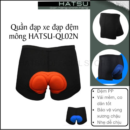 Hình ảnh Quần đạp xe đạp đệm mông HATSU-QL02N - vải thoáng khí, mút nhẹ dễ chịu - quần unisex dùng cho cả nam lẫn nữ