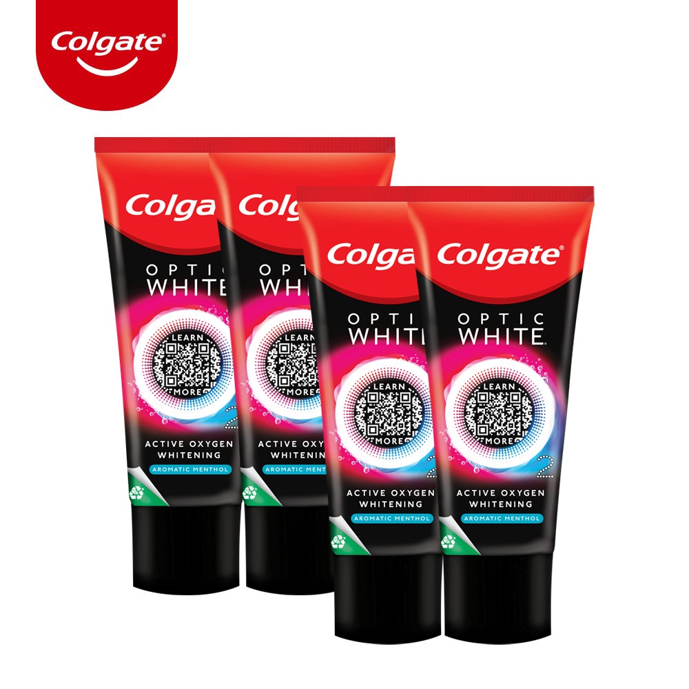 Bộ 4 Kem Đánh Răng Colgate Optic White O2 làm trắng răng đột phá trong 3 ngày với Oxy Hoạt Tính 20g/ tuýp