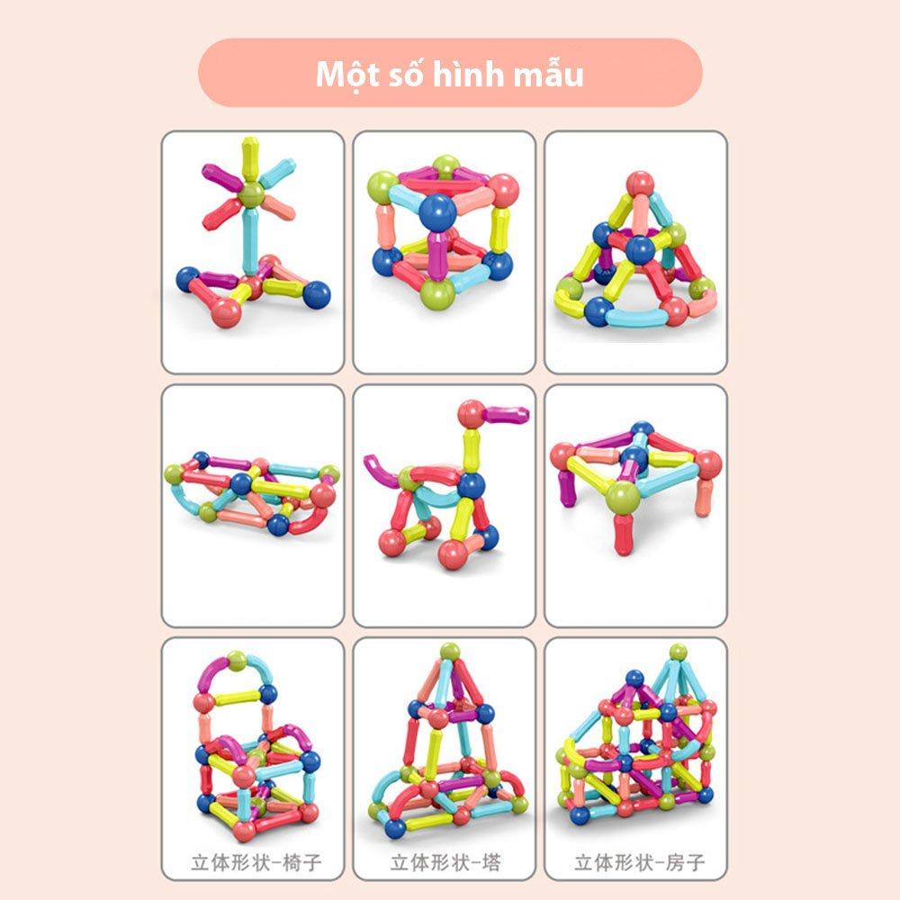 Bộ xếp hình nam châm cho bé đồ chơi ghép hình nam châm từ tính trẻ em 36 chi tiết