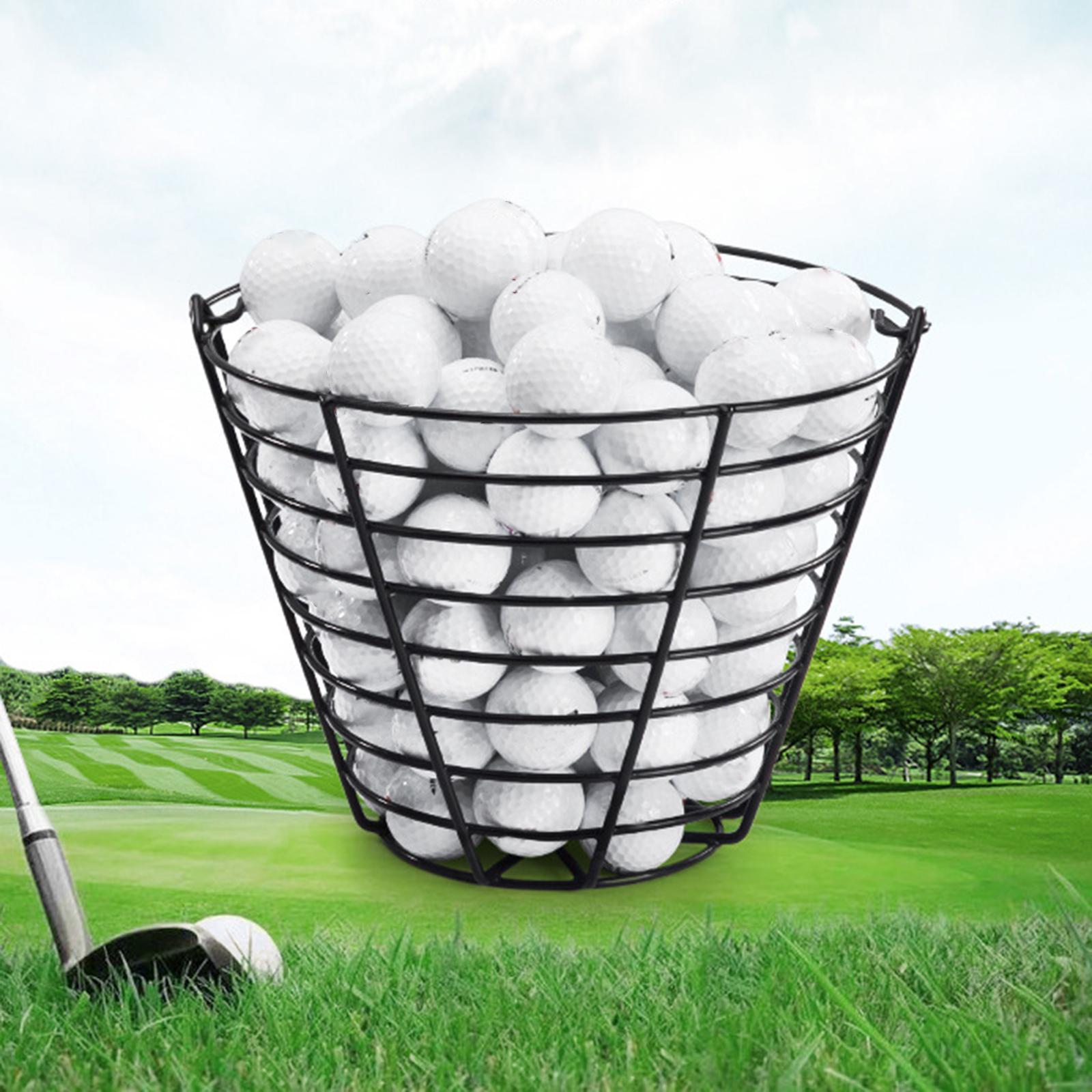 Metal Golf Basket, Golf Ball Storage Bucket, Ball Holder Golf Range Basket Ball Carrying Buckets Golf Ball Container for Practice Accessories