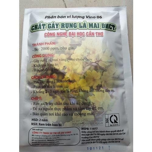 Phân bón vi lượng Vino 06 CHẤT GÂY RỤNG LÁ MAI ĐHCT - gói 180 gram