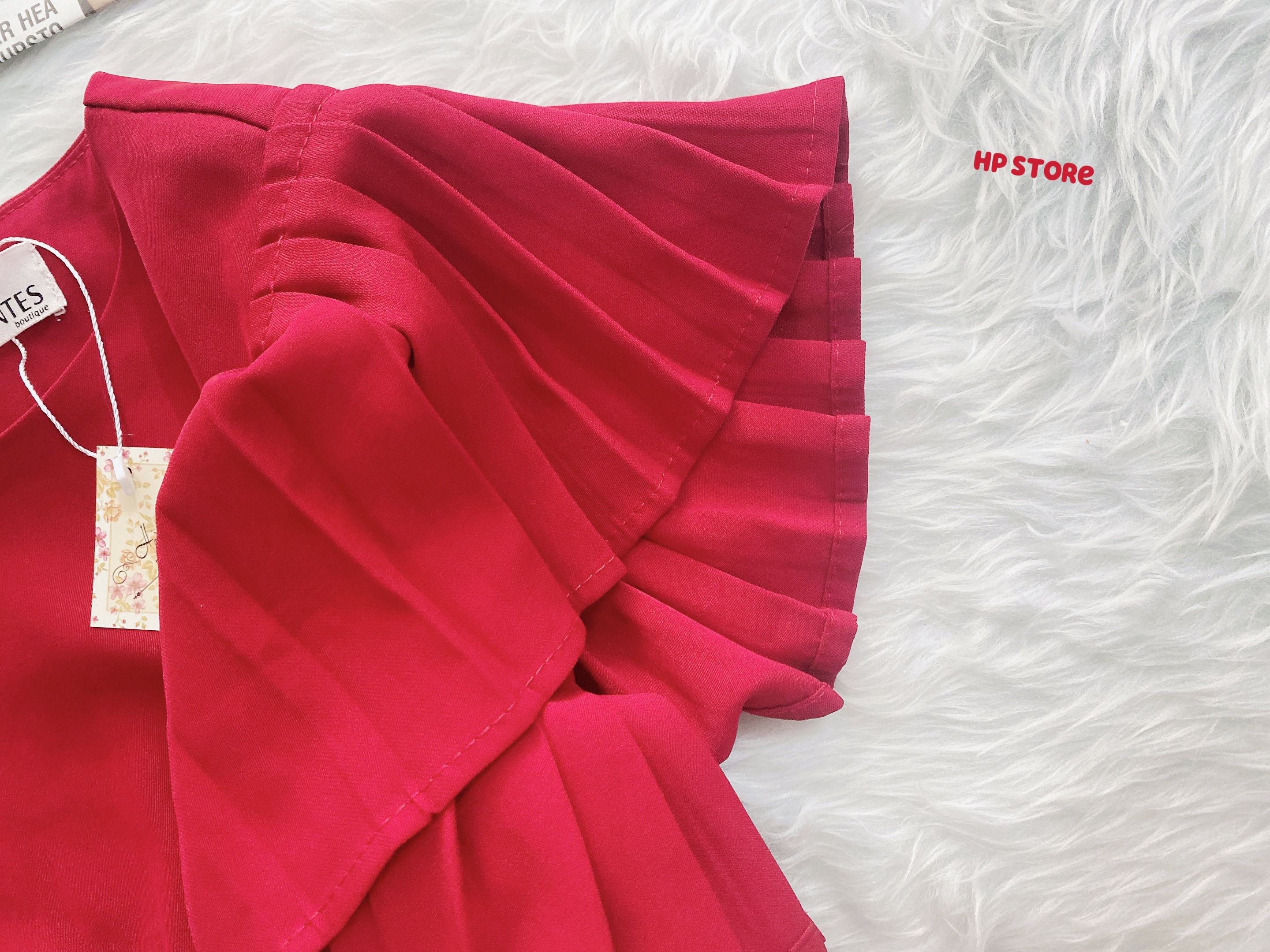 ❤️ Áo Nữ Đỏ Đô Tay Xếp Ly Thiết Kế