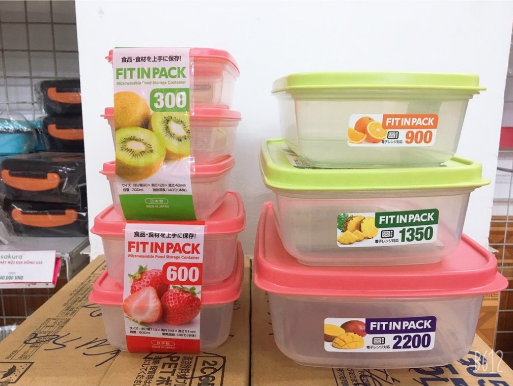 Bộ 03 hộp nhựa nắp mềm Fit in Pack 300ml đựng & bảo quản thực phẩm - nội địa Nhật Bản