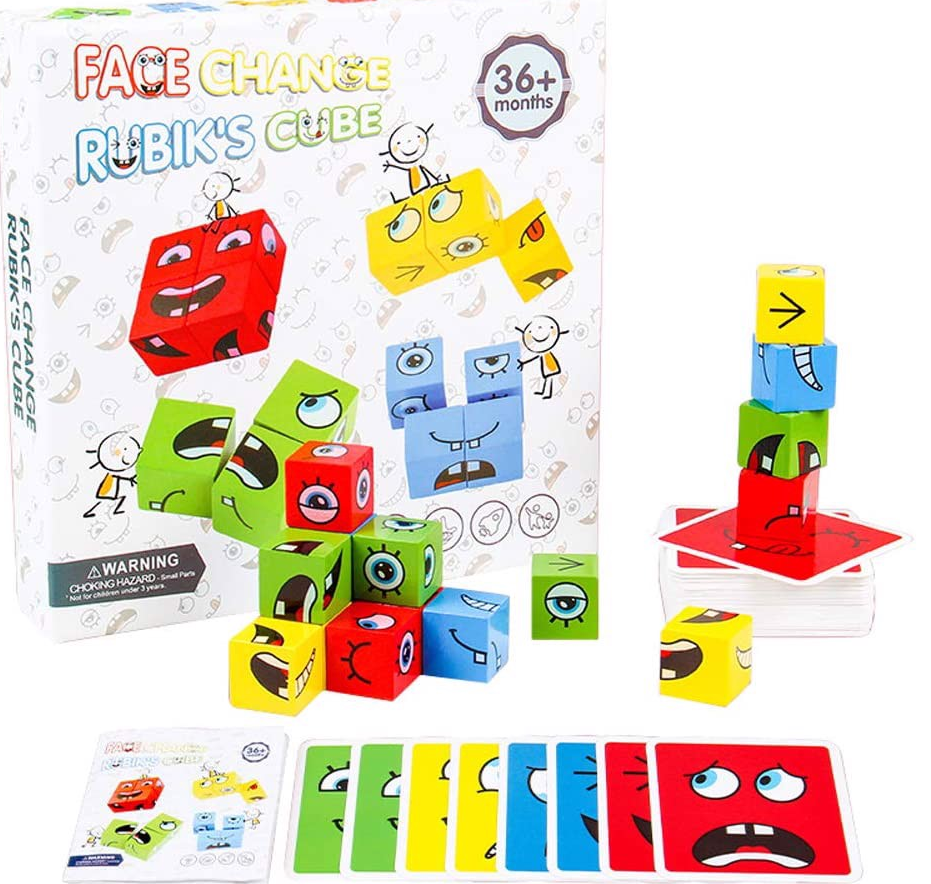ĐỒ CHƠI XẾP RUBIK BIỂU CẢM GIÚP BÉ THÊM SÁNG TẠO-HT