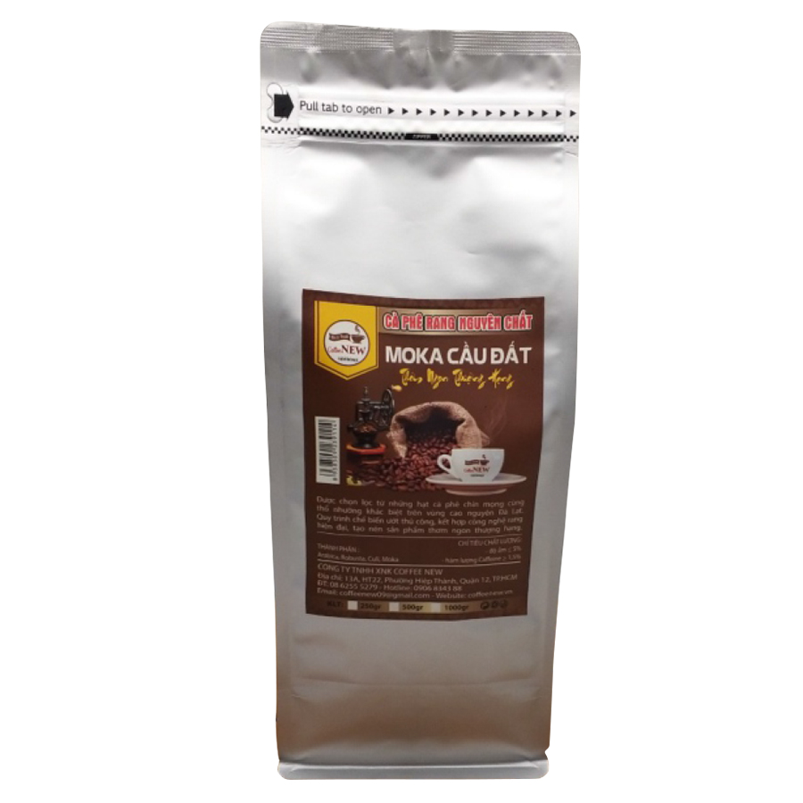 Cà Phê MOKA - Rang Mộc Nguyên Chất (Gói 1000gr) - Dạng Hạt Pha Máy Hoặc Pha Phin - Coffee New