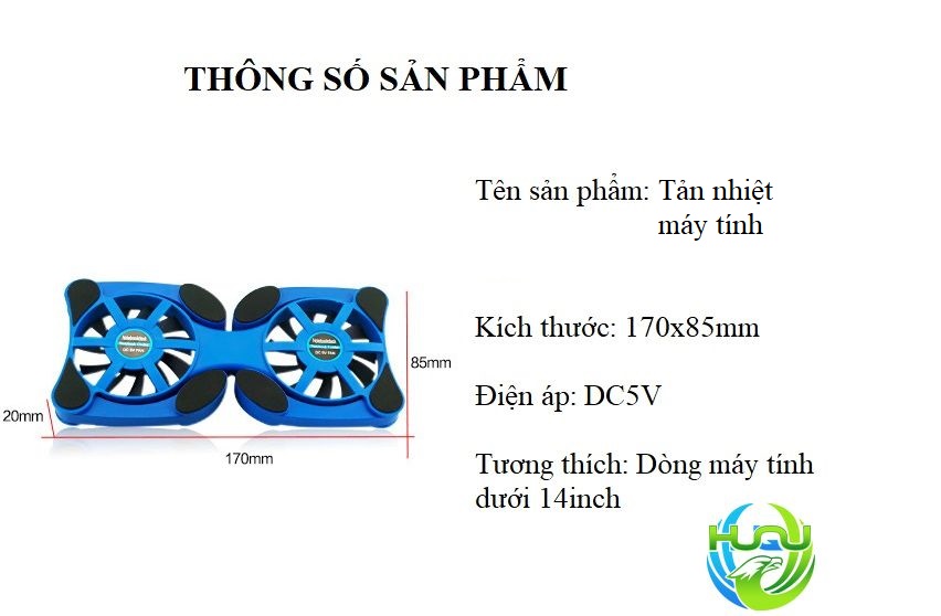 Hình ảnh Tản Nhiệt Máy Tính Huqu HQ-11-Chất Liệu Nhựa ABS-Hàng Chính Hãng 