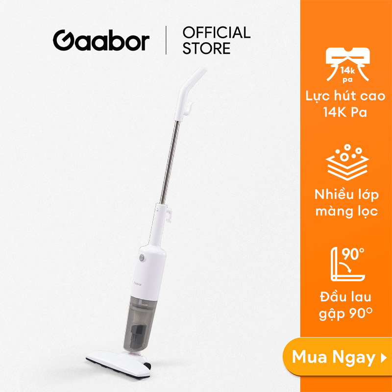 Máy hút bụi có dây Gaabor VCW14M-WH01A dòng YOUNG cho các bạn trẻ hiện đại, lực hút 14000Pa mạnh mẽ - Hàng chính hãng