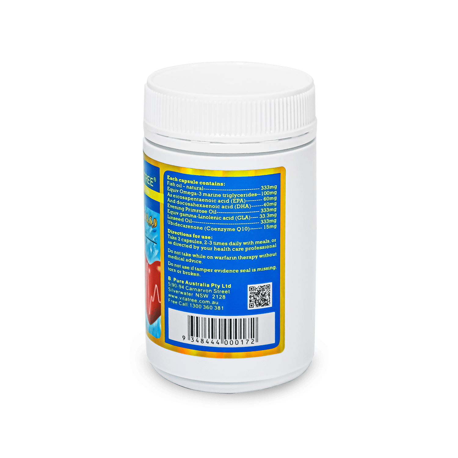 Viên uống bổ sung Omega 369 - Vitatree Mega Omega 369 Plus CoQ10 tốt cho tim mạch và não bộ 120 viên