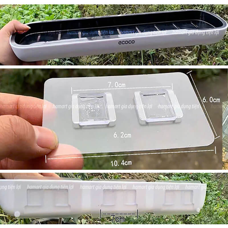 Dán Thay Thế Kệ Để Dao Kéo Nhà Bếp Ecoco Bộ Nhả Kem 3 4 Cốc Để Đồ Tắm Giá Treo Chậu Thau Treo Tường