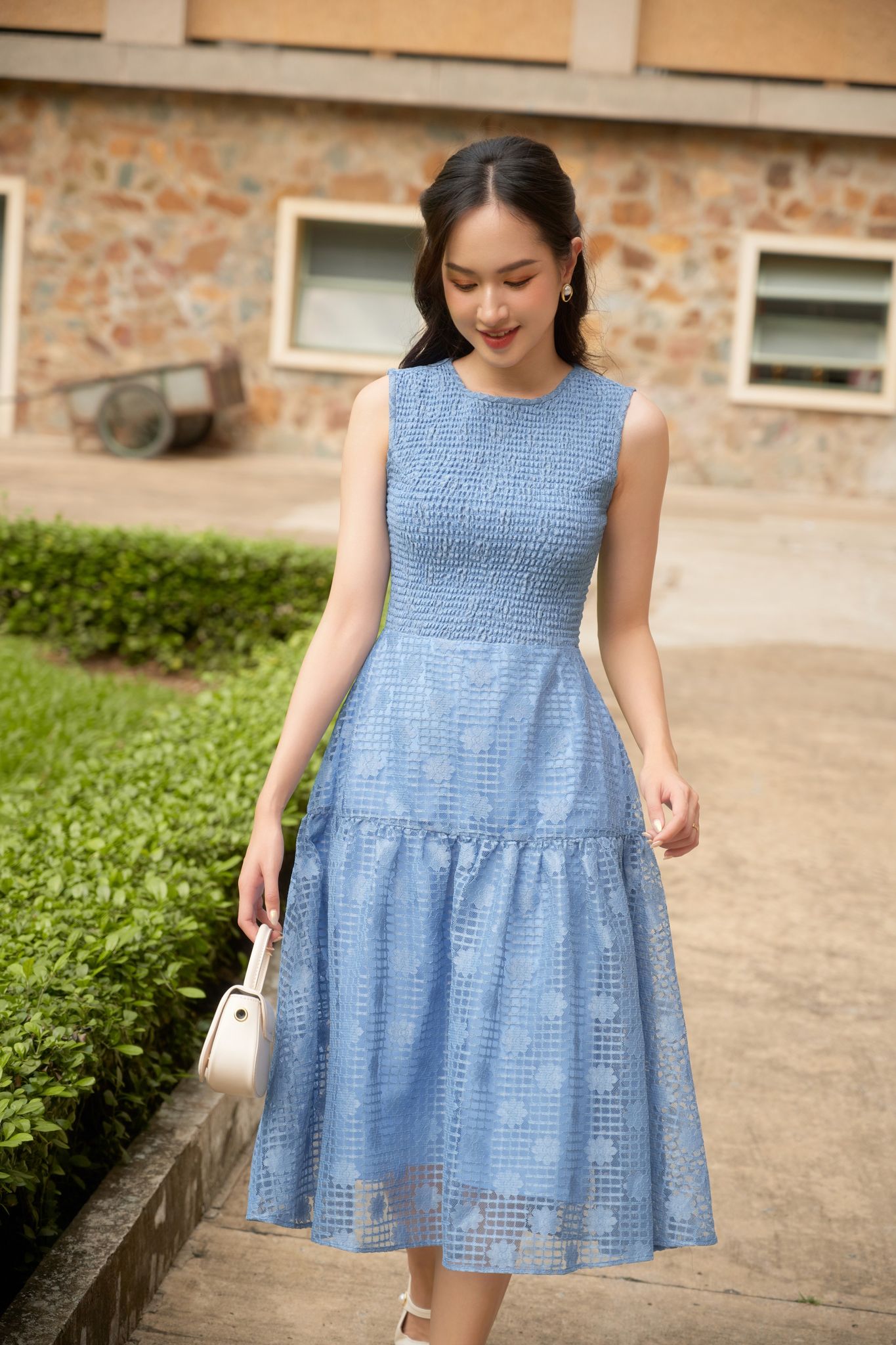 OLV - Đầm Navy Blue Blooming Dress