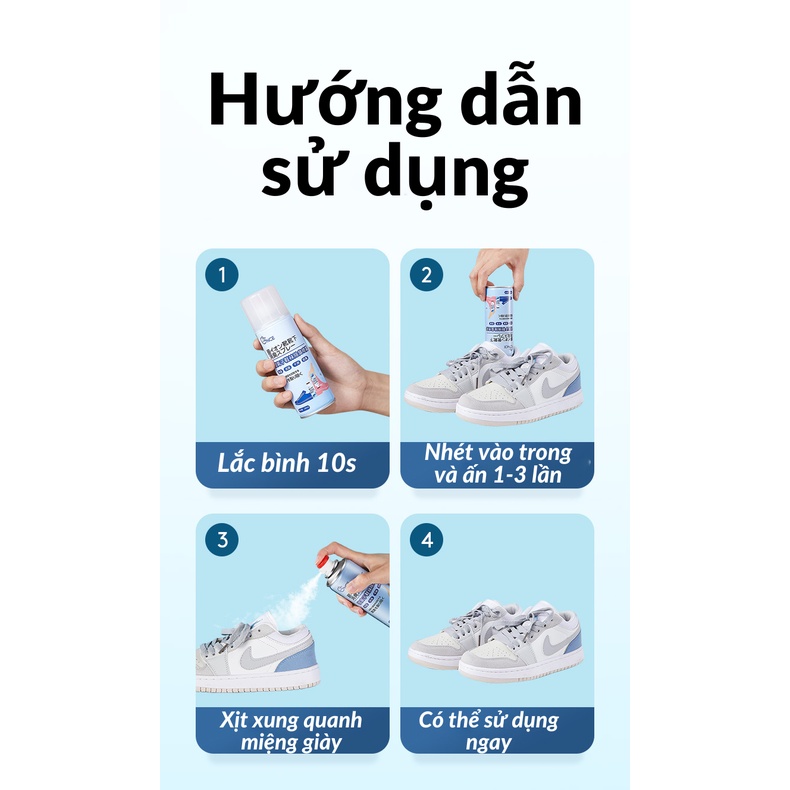 Xịt Khử Mùi Giày Dép Chống Hôi Chân Công Nghệ Nano Bạc Khử mùi diệt vi khuẩn hiệu quả.