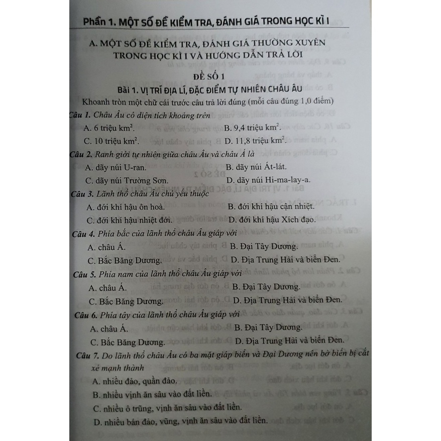 Sách - Đề Kiểm Tra Đánh Giá Địa Lí 7