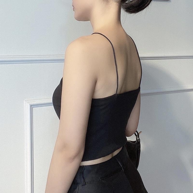 Áo yếm croptop ôm body thun gân 2 lớp -Audrey Studio