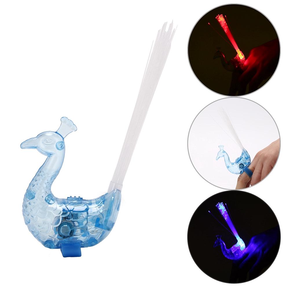 Nhẫn đeo tay hình chim công có đèn LED