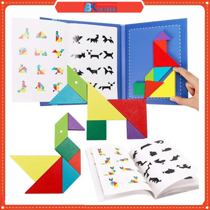 Đồ chơi tangram có nam châm, Xếp hình trí uẩn thông minh sáng tạo