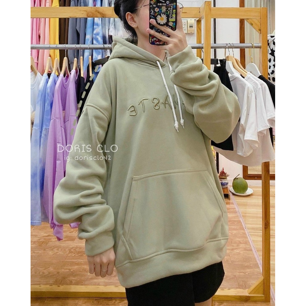 Áo Khoác Hoodie Tay phồng nhúng Nỉ Bông NAMASTE Unisex Nam nữ unisex, Áo Khoác Hoodie Nỉ Thêu Chữ NAMASTE Form Rộng Nhiều Màu Ulzzang, ÁO KHOÁC HOODIE TAY DÀI FORM RỘNG NAMASTE UNISEX NỈ