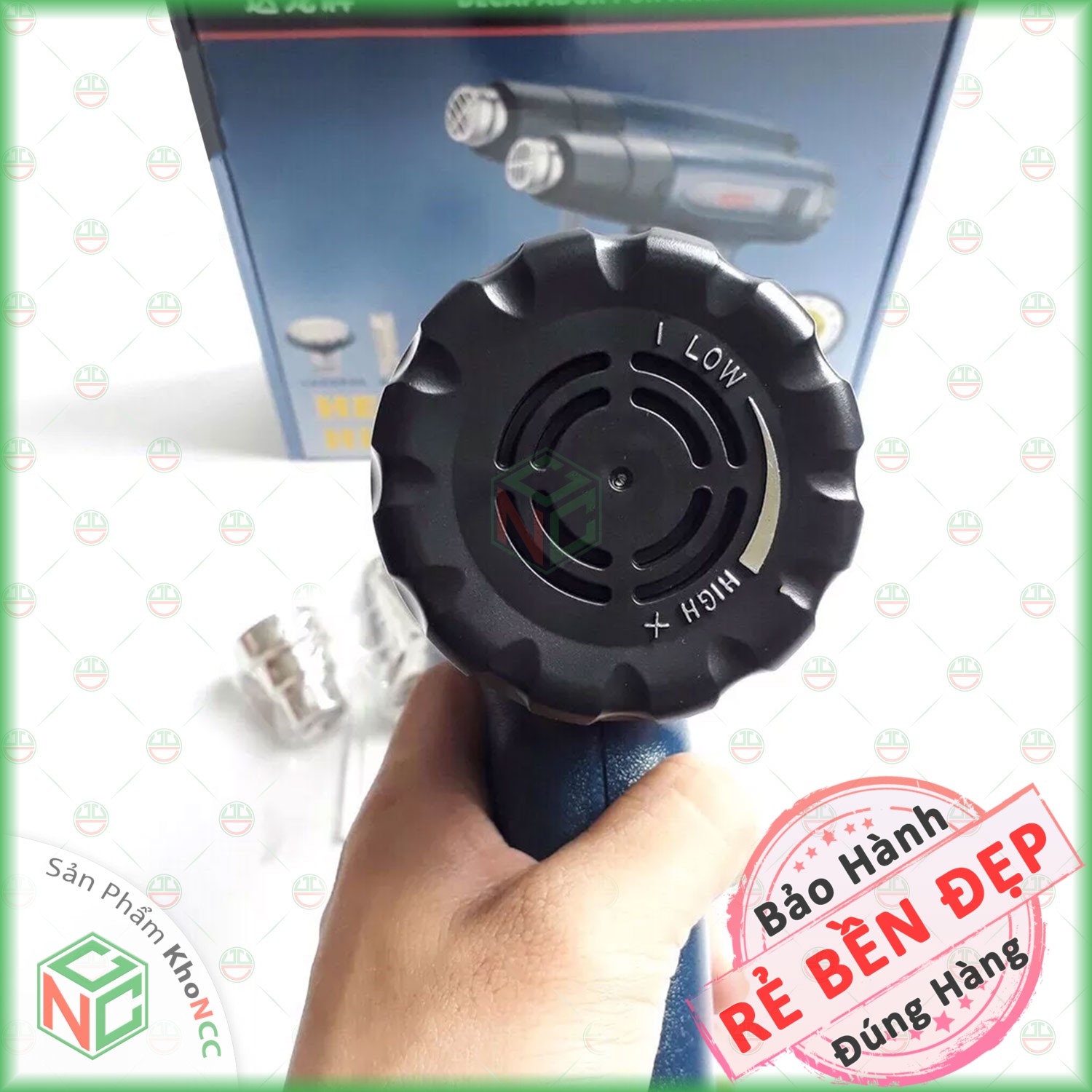 Máy Khò Sấy Nhiệt Hơi Nóng KhoNCC Hàng Chính Hãng - Công Suất 2000w - Súng Chỉnh Gió Chỉnh Nhiệt Theo Ý Muốn - KLM-SKNTL