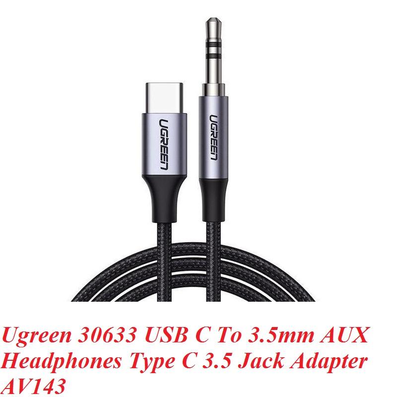 Ugreen UG30633AV143TK 1M màu đen Dây USB Type-C sang 3.5mm - HÀNG CHÍNH HÃNG