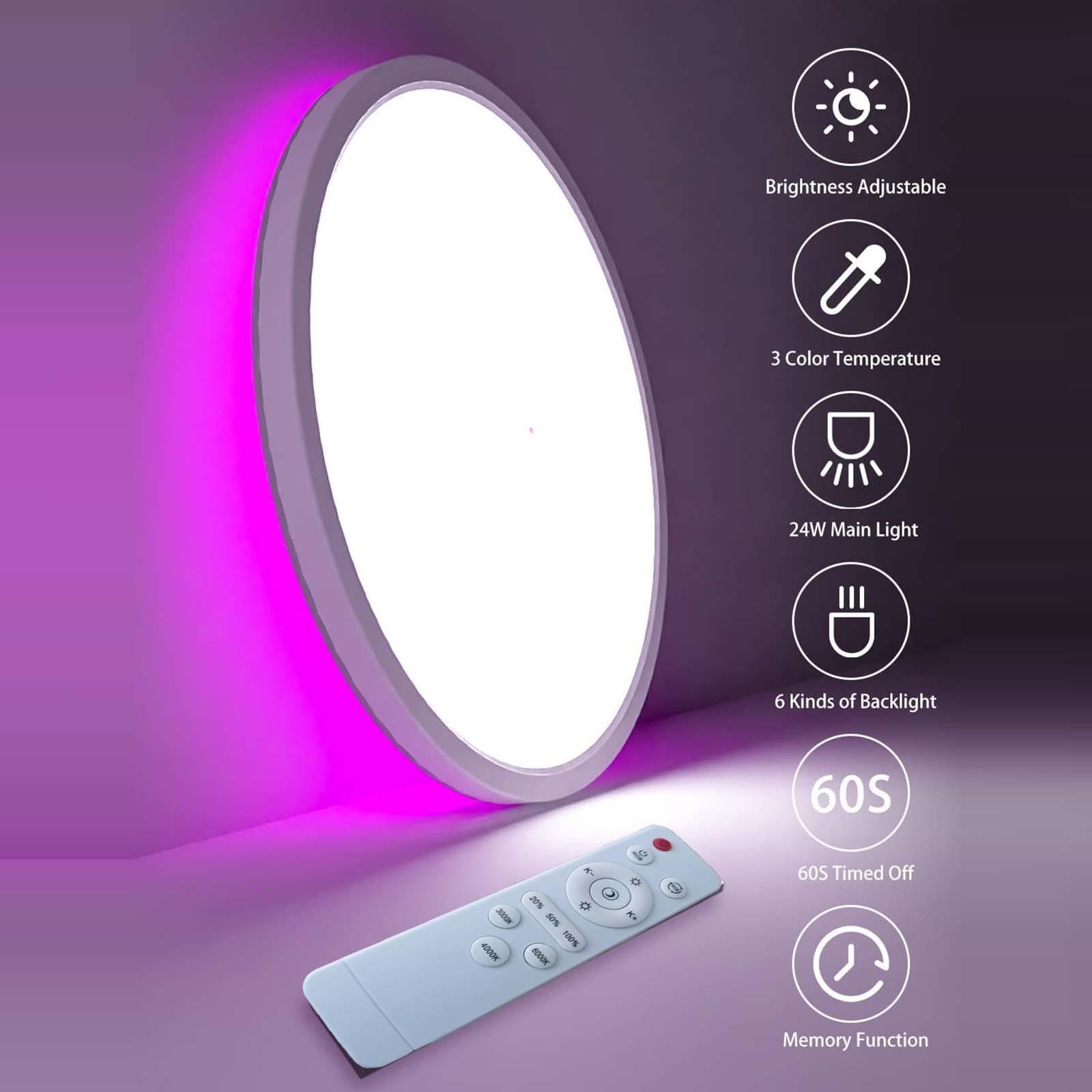 Modern Ceiling Lamp with RGB Cycle LED Ceiling Light for Decor Bedroom