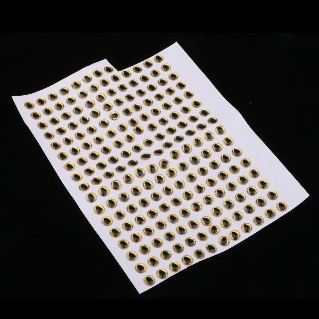 200pcs Fishing Lure Eyes 3D Holographic Eyes Fly Tying Jigs DIY Crafts 6mm