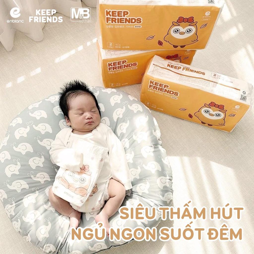 Tã Bỉm Dán Hàn Quốc ENBLANC KEEP FRIENDS Cho Bé Size S 40 Miếng ( 3-8kg )  Mềm Mại, Mỏng Nhẹ, Thấm Hút Nhanh