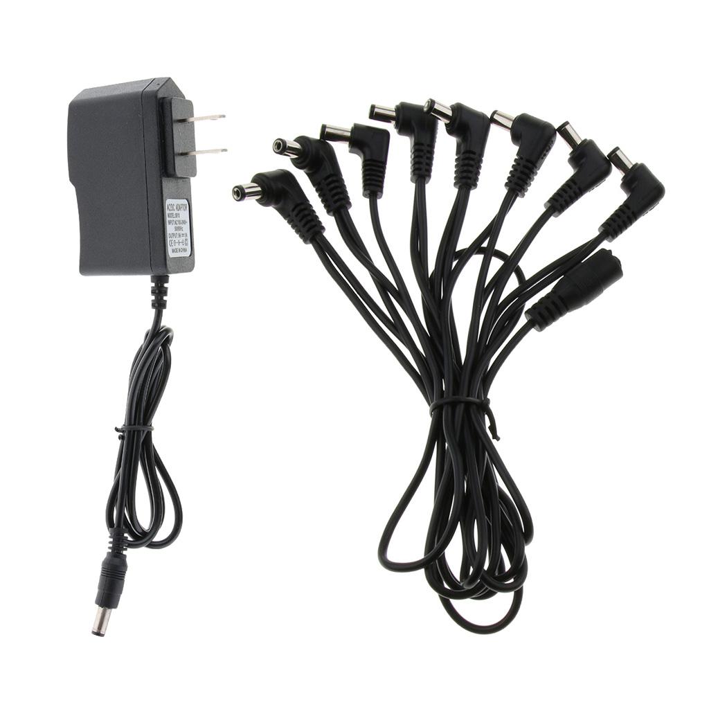 Guitar 8 Way Splitter Power Supply Cable Adapter Set for Effect Pedal